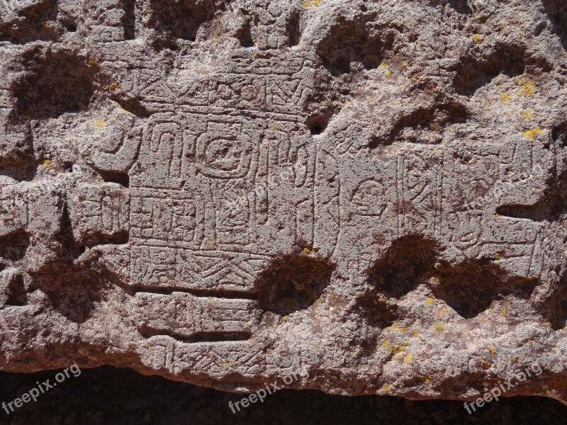 Tiwanaku Bolivia Archeology Stone Hieroglyphs