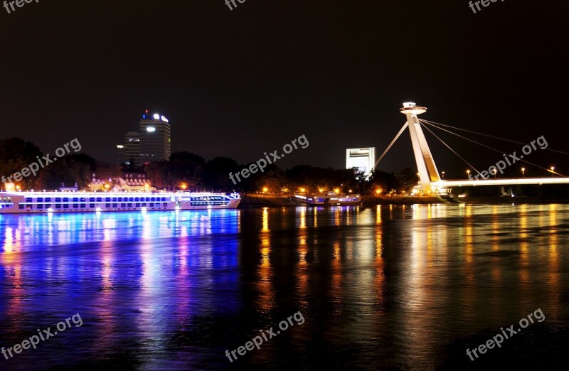 Night Bratislava Ship Create Slovakia