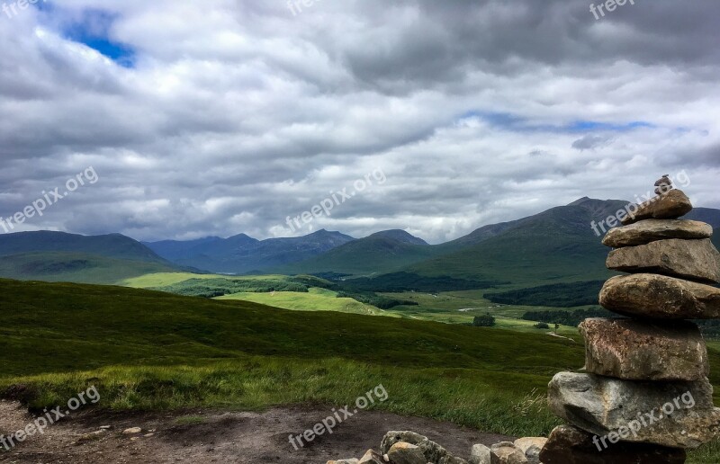 Scotland Hiking Landscape Mountain Highlands