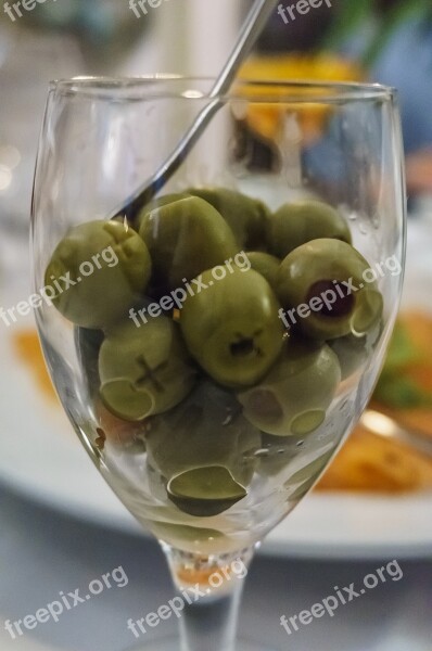 Olives Glass Olive Food Eat