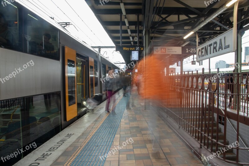 Train Station Platform People Stopped