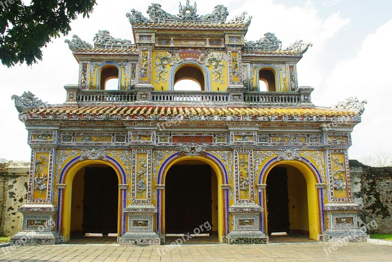 Viet Nam Booed Rampart Citadel Door