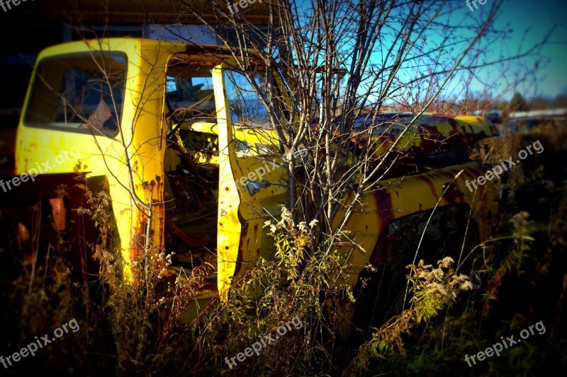 Salvage Yard Car Wreck Vintage Old