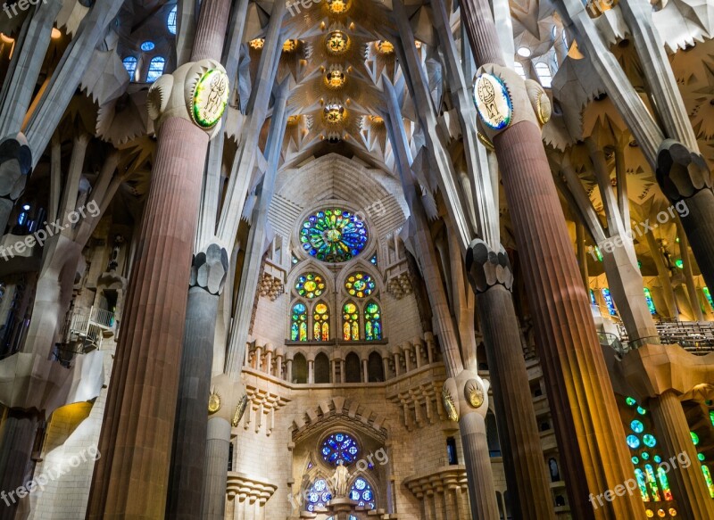 Sagrada Familia Cathedral Barcelona Spain Stained Glass Church