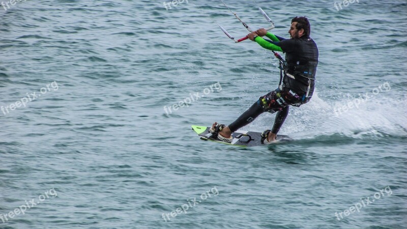 Kite Surf Surfer Sport Action Activity