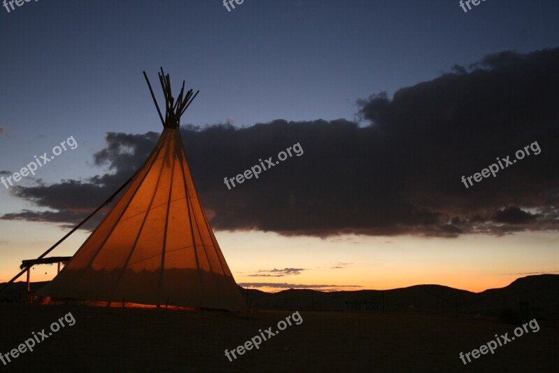 Tent Sunset Clouds Outdoor Leisure