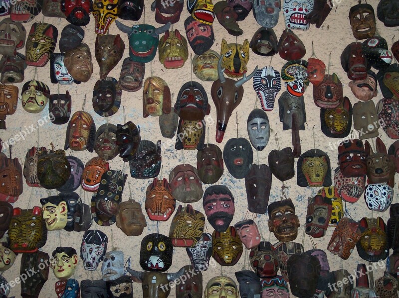 Masks Guatemala Culture Craft Ceremonial