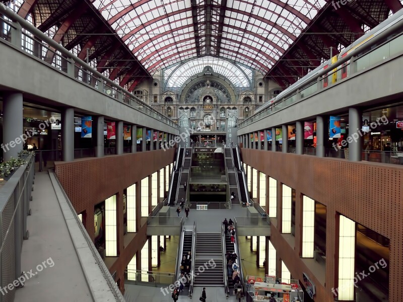 Central Station Antwerp Station Belgium Architecture