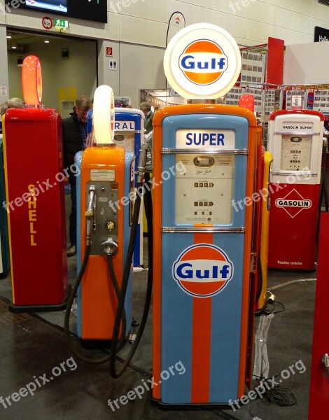 Gas Pump Petrol Stations Oldtimer Fuel Petrol