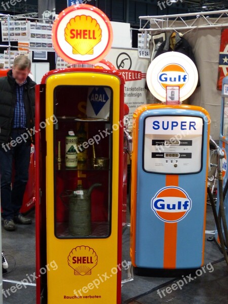 Gas Pump Petrol Stations Oldtimer Fuel Petrol