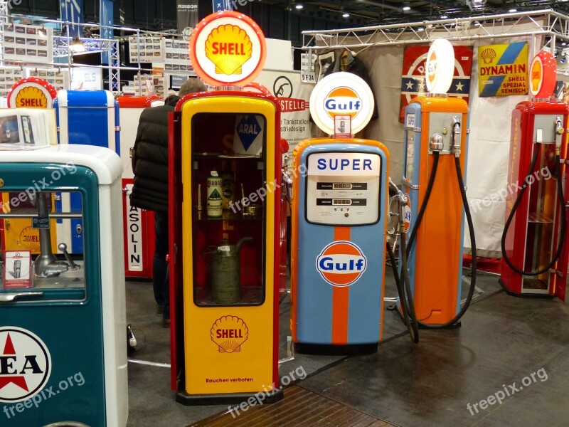 Gas Pump Petrol Stations Oldtimer Fuel Petrol