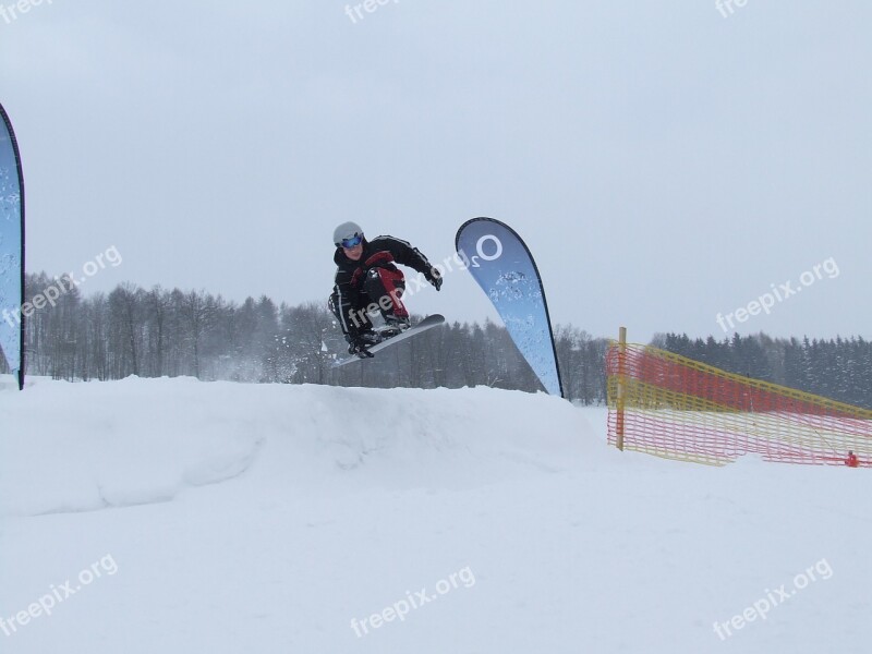 Snowboard Child Jump Free Photos