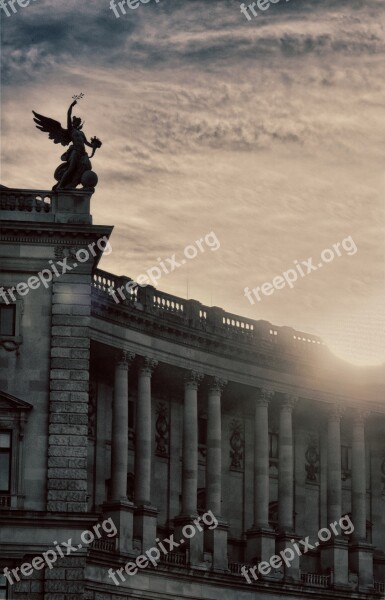 Vienna Hofburg Sun Sunset Arcades