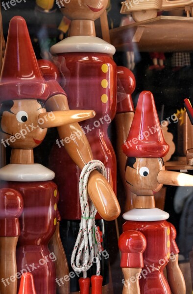 Pinocchio Wood Red Toy Showcase