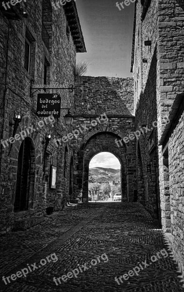 Cobblestone Arch Laneway Street Cobbled