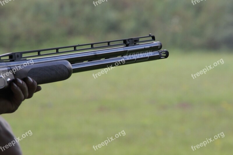 Shotgun Rifle Clay Pigeons Shoot Sport