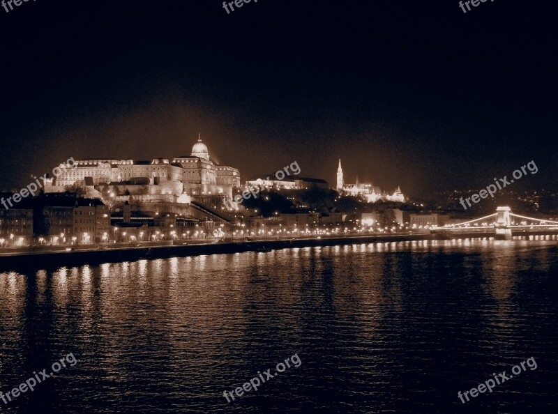 Cathedral Parliament History Hungary Black And White