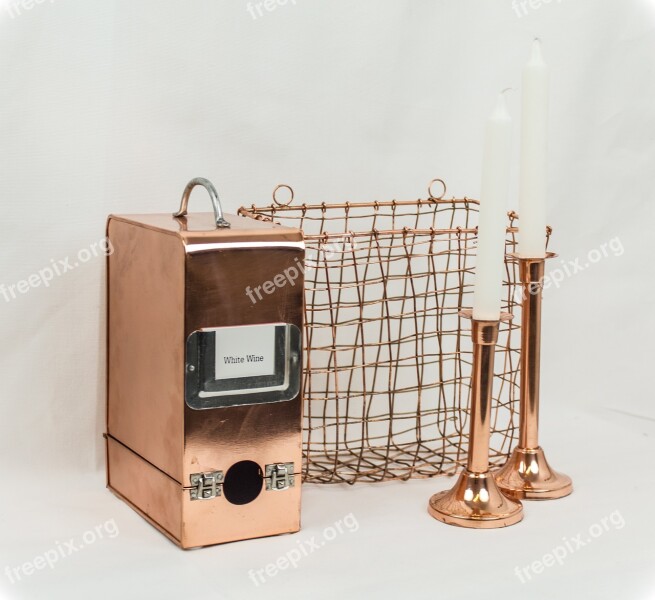 Copper Wine Light Basket Free Photos