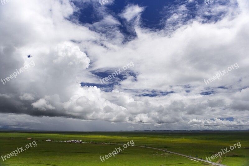 Grassland Prairie Landscape Nature Sky