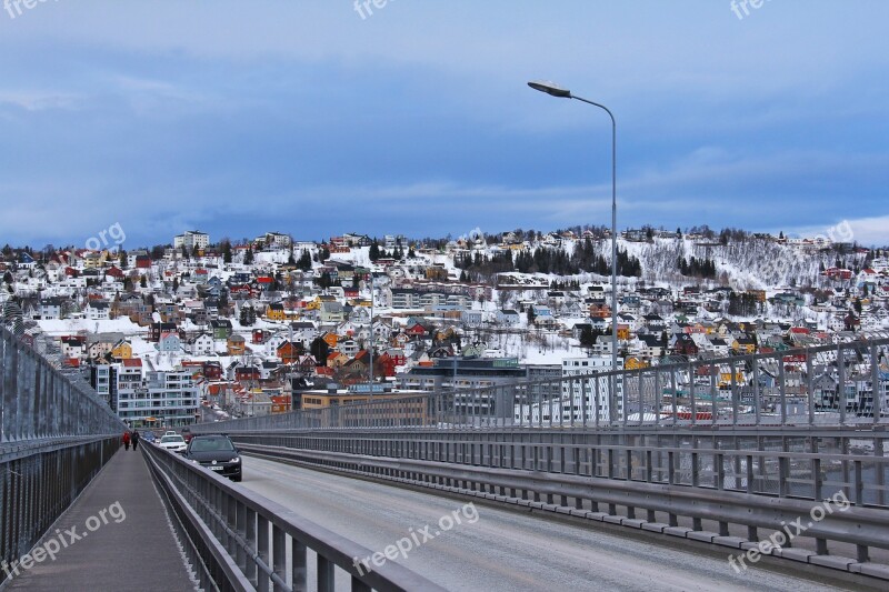 Tromso Bridge Breathtaking Scenic Amazing Snow