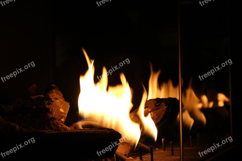 Fire Fireplace Stove Winter Bonfire