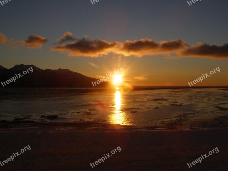 Sunset Anchorage Alaska Horizon Landscape