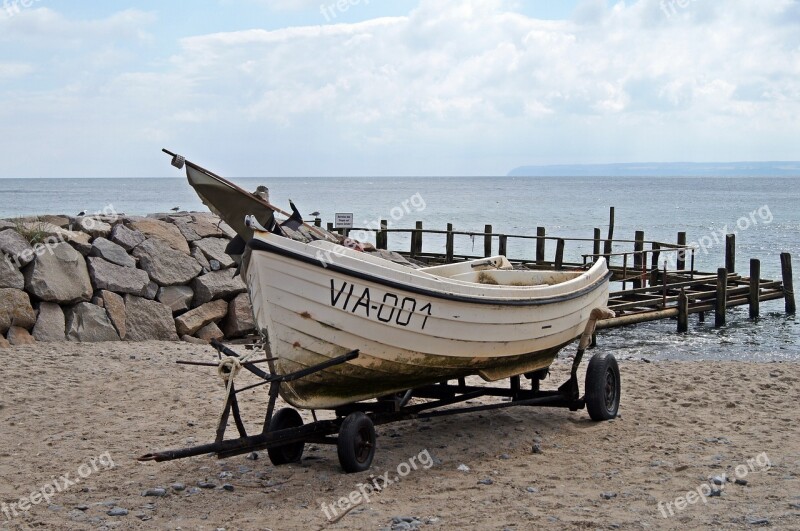 Baltic Sea Boat Fishing Boats Sky Beach