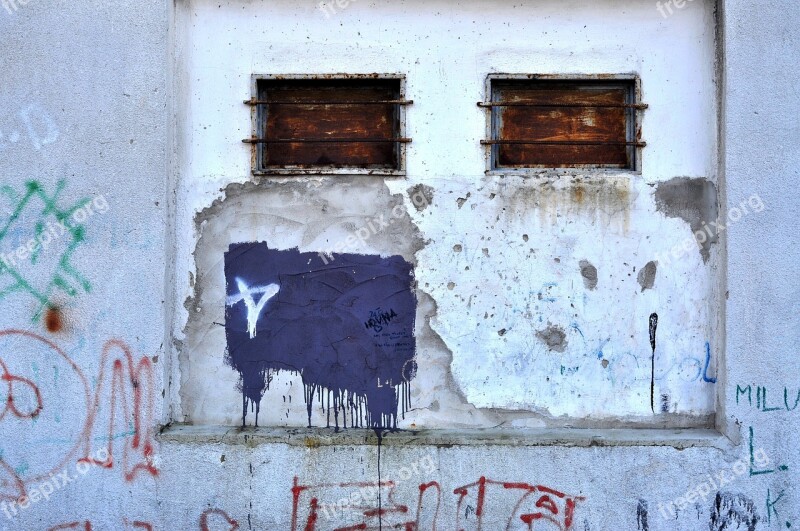 Wall Graffiti Plaster Building Prison