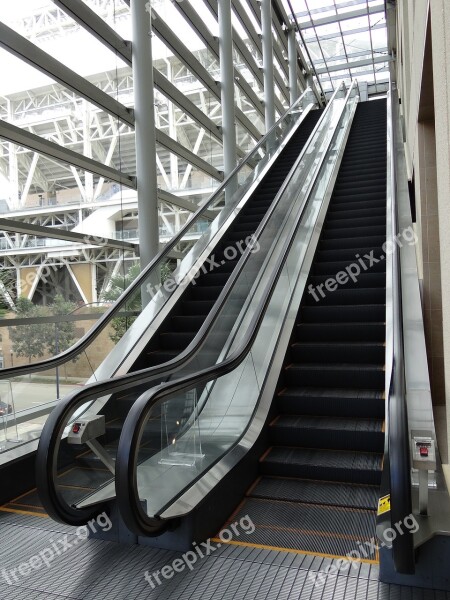 Escalator Up Glass Moving Interior