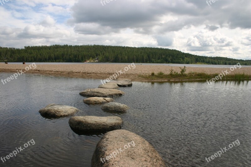 Beach Lake The Stones Step Exceed