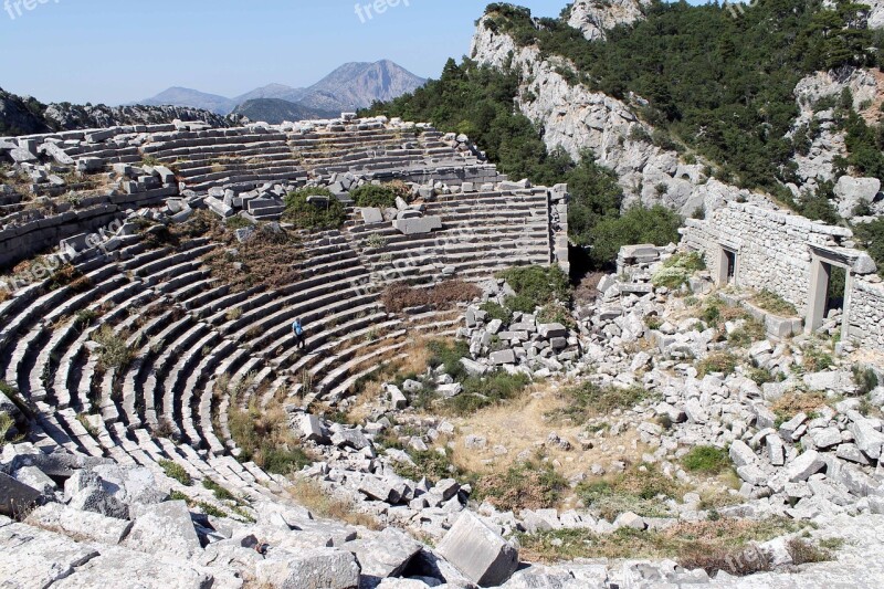 Ruins Amphitheater Termessos Free Photos