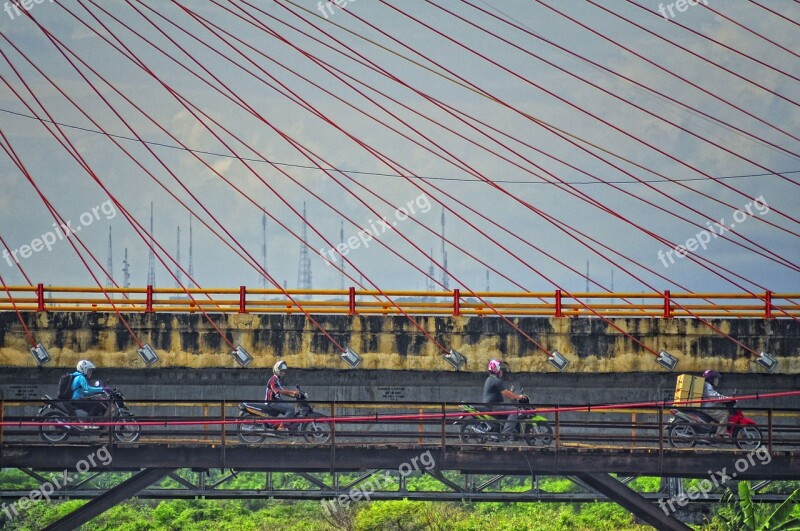 Semarang Man Motor Bridge Central Java