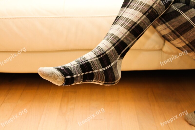 Socks Plaid Legs Foot Free Photos