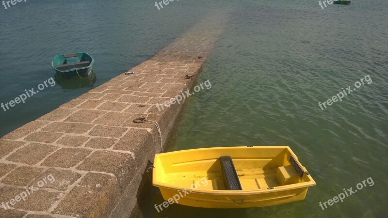 Boat See Water Ocean Tranquil