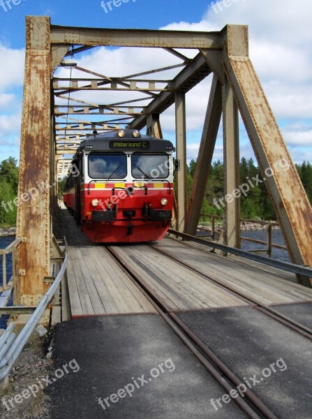 Sweden Inland Railway Railway Bridge Train Free Photos