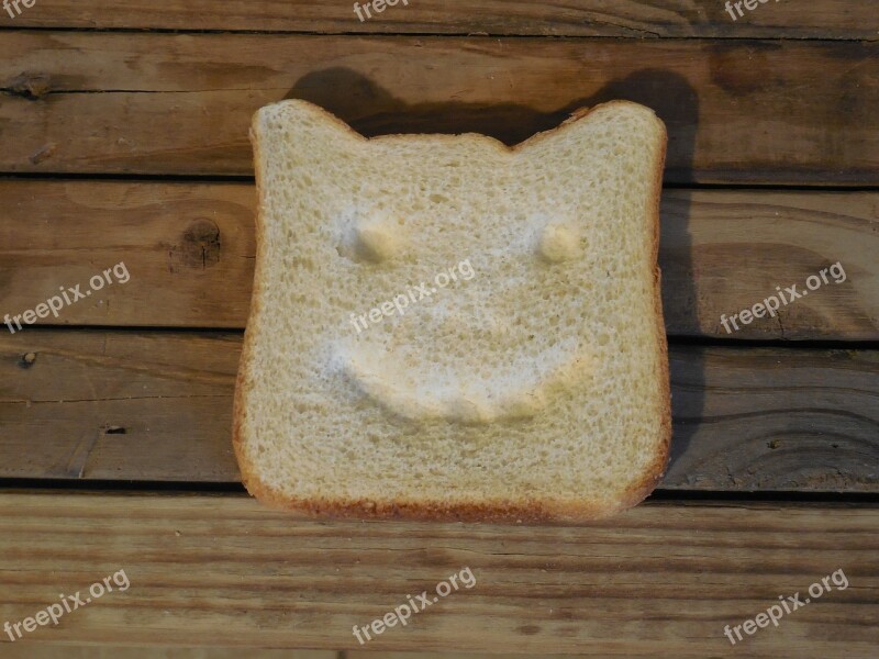 Bread Slice Happy Face Food Healthy