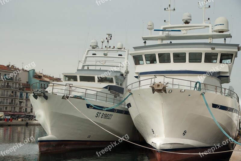 Sète Trawlers Fishing Port Wharf