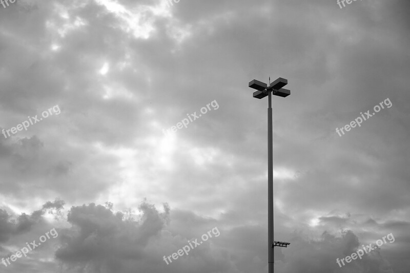 Cloud Black And White Sky Street Lamp Free Photos