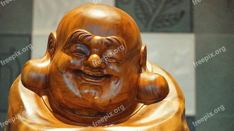 Buddha Statues Maitreya China Wood Carving Faith