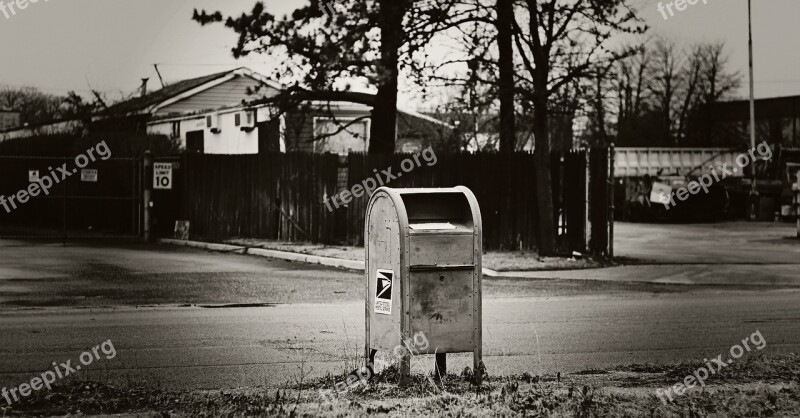 Mailbox Urban Black And White Mail Outdoors