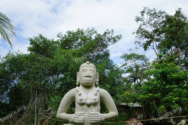 Costa Rica Figure Stone Sculpture Culture