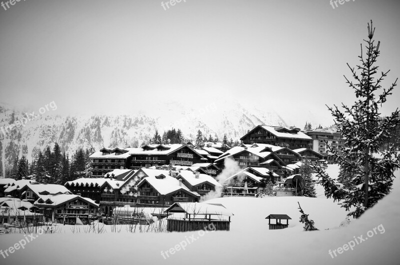 Snow Alps Haute-savoie Winter Landscape Mountain