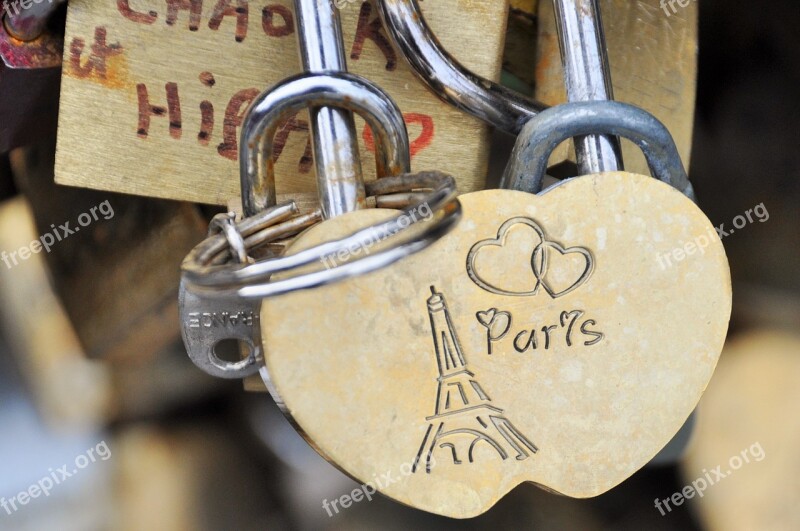 Paris Bridge Seine Padlock Pont Des Arts