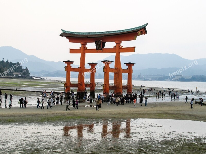 巖 Island Shrine Itsukushima Shinto Shrine Itsukushima Floating Torii