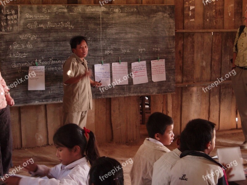 Students Primary School Village Laos Children