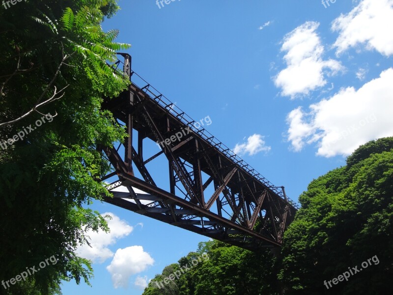 Train Bridge Bridge Iron Transportation Architecture