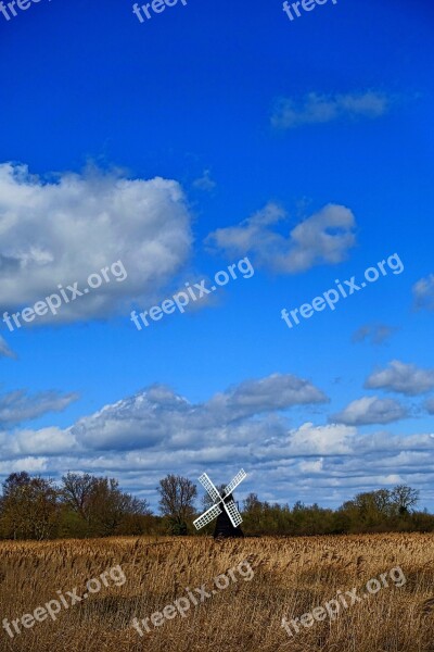 Windmill Landscape Sky Field Nature