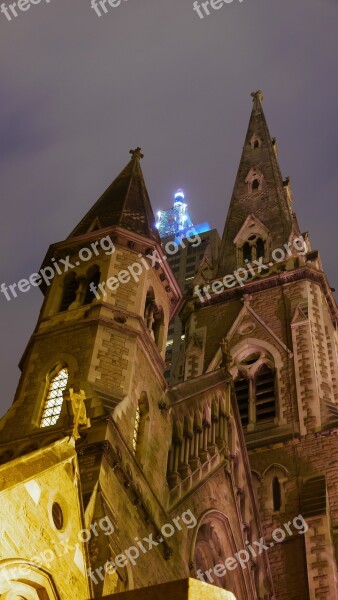 Church Night Melbourne Cathedral Free Photos