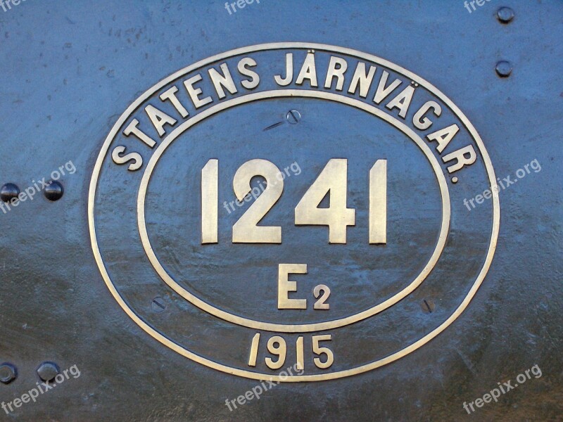 Sweden Steam Locomotive Shield Brass Free Photos