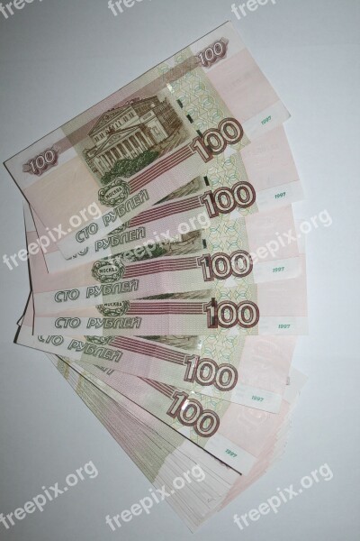 Money Ruble Bills 100 Rubles Free Photos